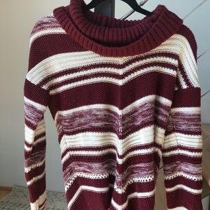 Red and cream/white sweater
